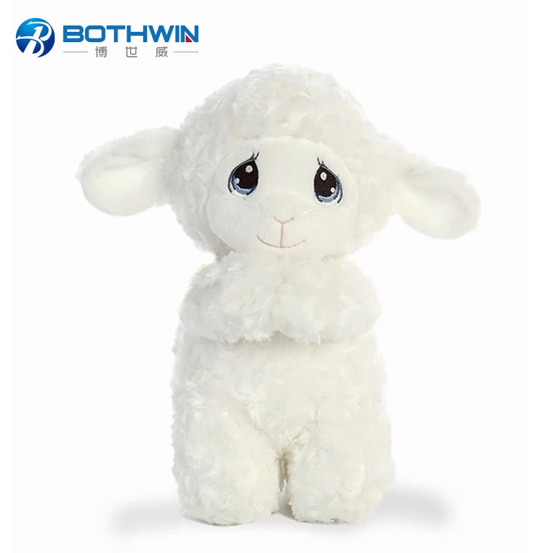 Soft and cuddly plush stuffed animal praying lamb