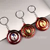 Marvel series beauty team 4 new rotating US captain shield iron man pendant car metal keychain