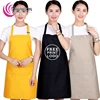 Cotton kitchen apron printed logo for restaurant waiter/adjustable Advertisement promotion gift cooking apron with pocket