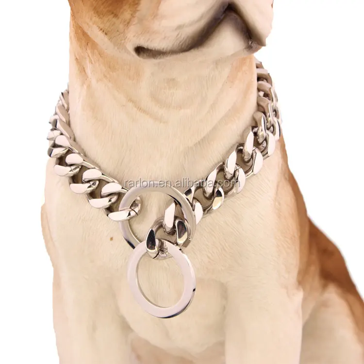 Twist Link Tone Cuban Link Dog Chain Metal Dog Chain Collar No Choke