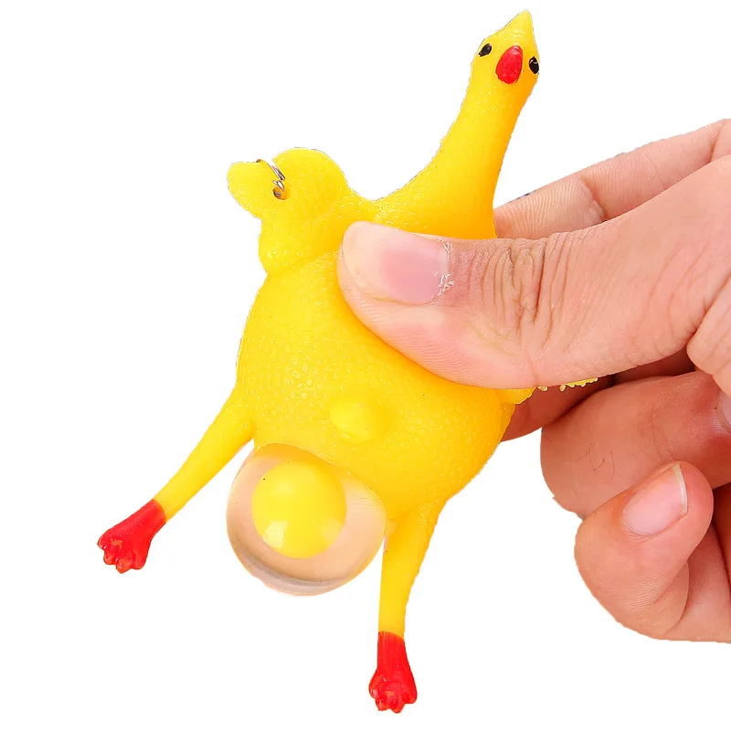 Novelty Gadgets Vent Chicken Whole Egg Laying Hens Crowded Stress Ball Keychain