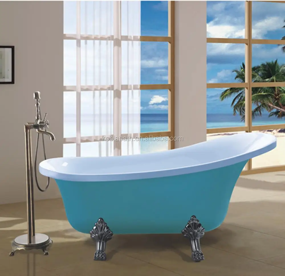 C6306 Pure Blue Color Modern Bathtub With Four Zine Alloy Feet Buy