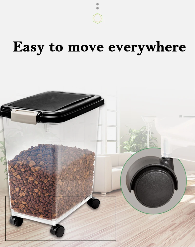Wholesale Custom New Pet Food Storage With Wheel Pet Food Container