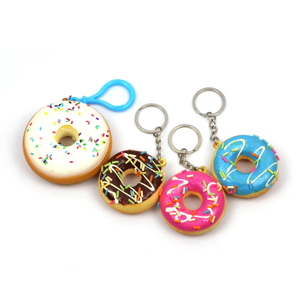 Promotional Kawaii Pu Foam Donut Squeeze Squishies Toys Keychain - Buy ...