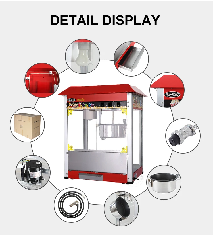 EB-081 CE Approved Industrial Gas Snack Equipment Automatic Sweet Cheap Price Commercial Popcorn Making Machine