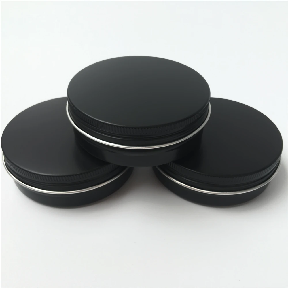 Wholesale 120ml High Quality Black Round Tins Aluminum Tin Cosmetic Jar