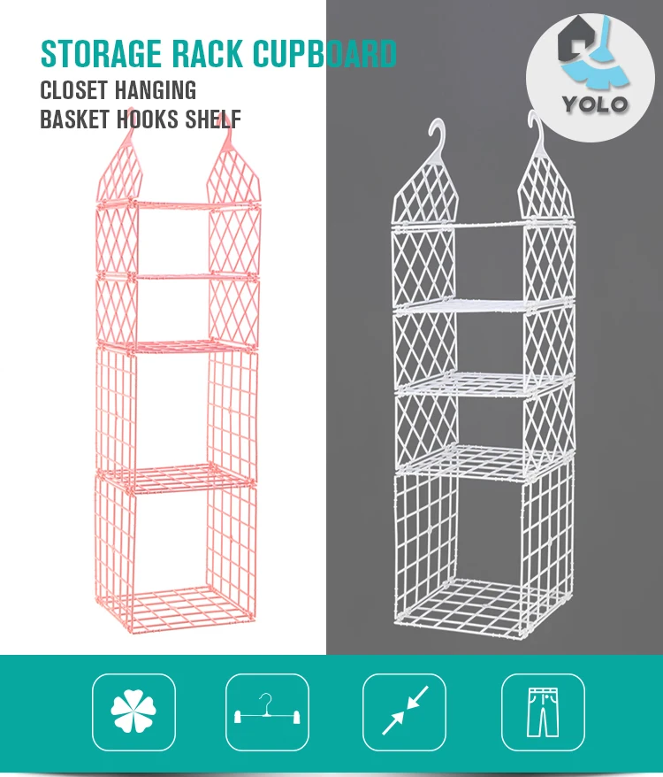 Collapsible Hanging Wardrobe Storage Shelves,4layer Multifunctional Storage Organizer Buy