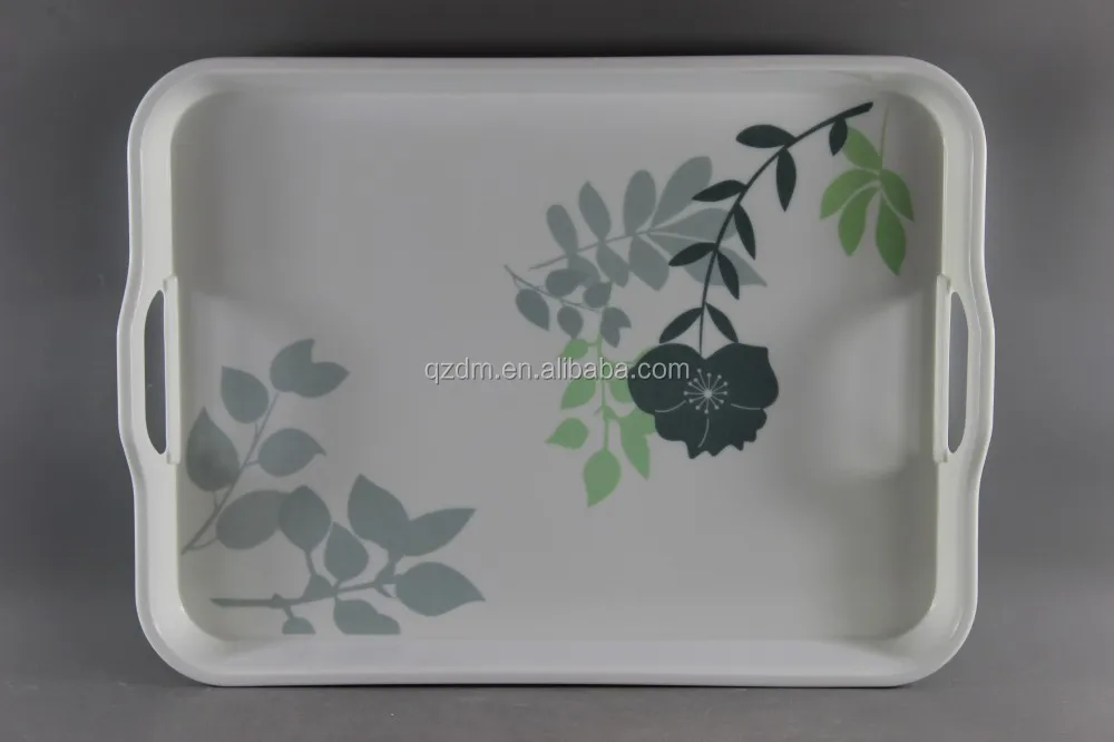 17 Inch Melamine Large Serving Tray With Handles