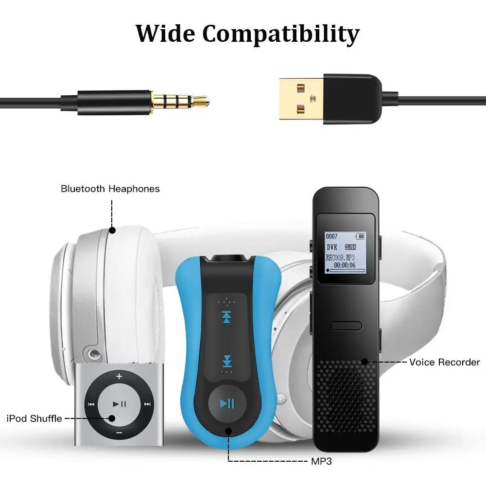 Para Auriculares Altavoces Mp3 Jugadores Usb 2,0 Cable De Carga De