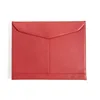 Custom Logo Embossed Envelope Shape Leather Document Folder, Stylish Design A4 Leather Document Folder with Snap Closure