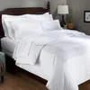 200TC Cotton plain hotel style white bed sheet set cheap