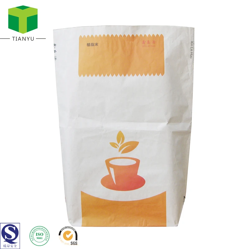 Industrial Use Kraft Paper Nondairy Creamer Milk Powder Bag Industrial
