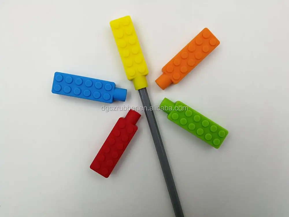 Sensory Chew Necklace Brick Chewy Kids Autism Silicone Biting Pencil Topper