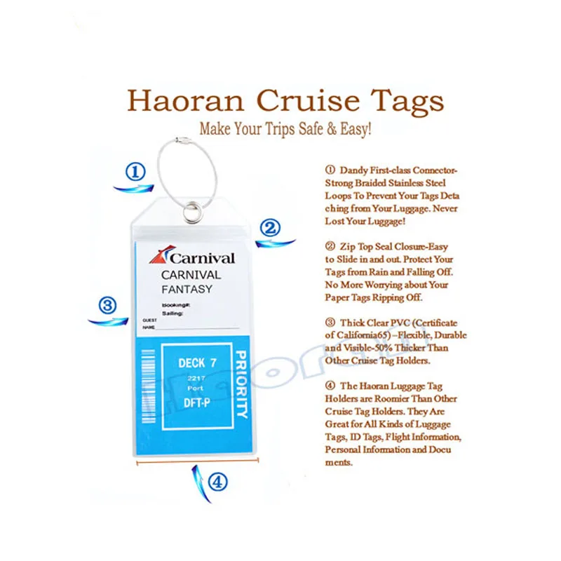 Girls Travel Accessories Luggage Tags Carnival Cruise Ship Tags Cruise