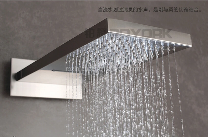 Rozin Brushed Nickel Waterfall & Rainfall Big Stainless Steel Shower Head Accessories Faucet 55