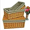 Fashion Cream-coloured Easter Wicker Basket With Liner&Handle