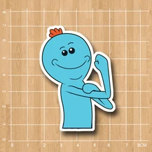 Rick and Morty Mr.Meeseeks Notebook/refrigerator/skateboard/trolley case/backpack/Tables/book sticker PVC sticker