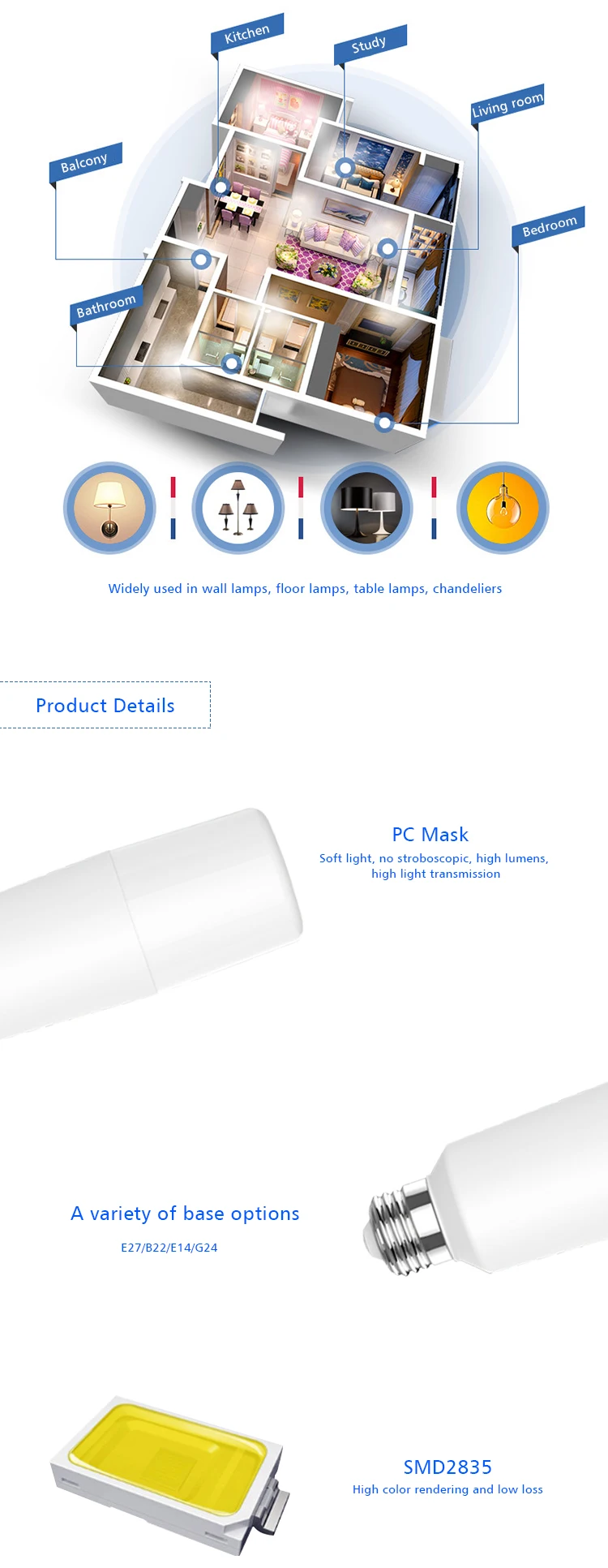 Wholesale Price Indoor G24 5W LED Bulb,Cool White E27 9W 15 Watt LED Light Bulb