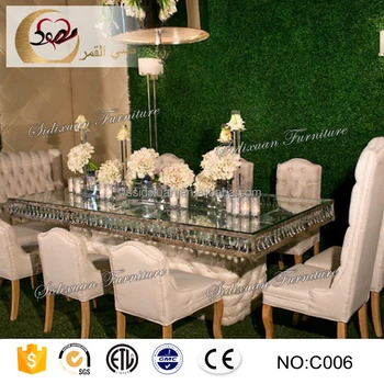 Luxury 10 Seater Mirror Gl Top Modern Banquet Dining Table Set Luxury 10 Seater Mirror Gl Top Modern Banquet Dining Table Set