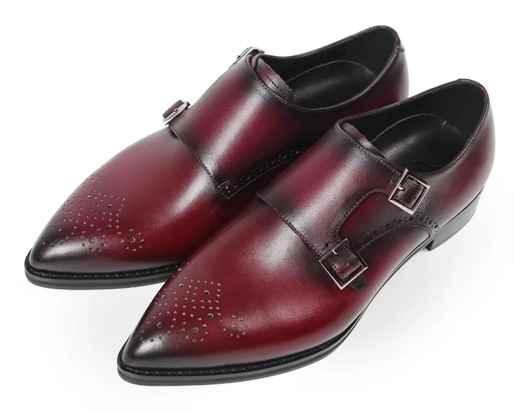 Vikeduo Hand Made Pointed Toe Double Monk Strap Shoe Brogues Lady ...