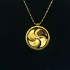 Chinese Character Luxury New Design 18k Gold Feng-Shui Lucky Necklace Chain