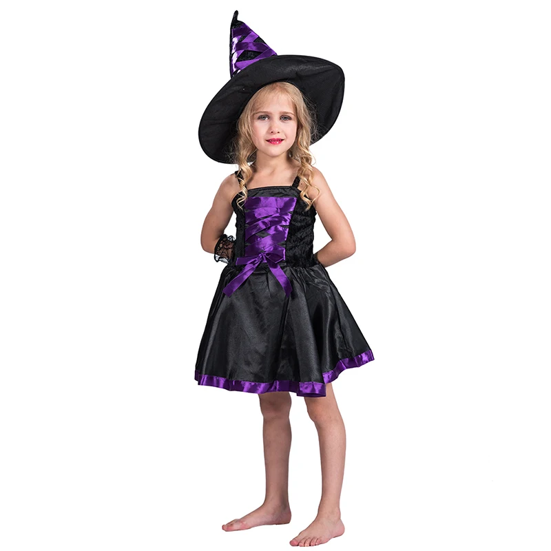girls black witch dress