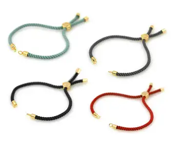 Half Finished Cord Bracelet With Sliding Slider Stopper Beads Adjule Connector For Diy Jewelry Making Findings Half Finished Cord Bracelet With Sliding Slider Stopper Beads Adjule Connector For Diy Jewelry Making Findings