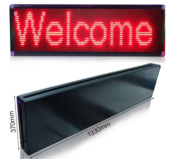 Outdoor LED Moving Sign P10 Single  red green white  color  32x16 dots pixel Led waterproof Display Module