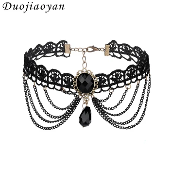 womens black choker necklace