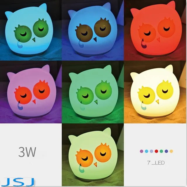 7 Colors Changing Touch Sensor Led Light Source Animal Silicon Night