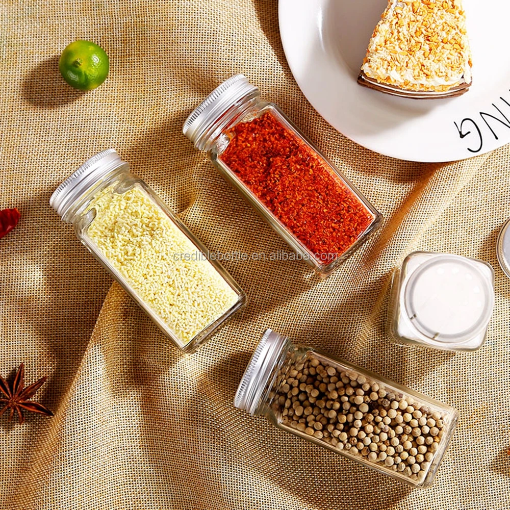 etched glass spice jars