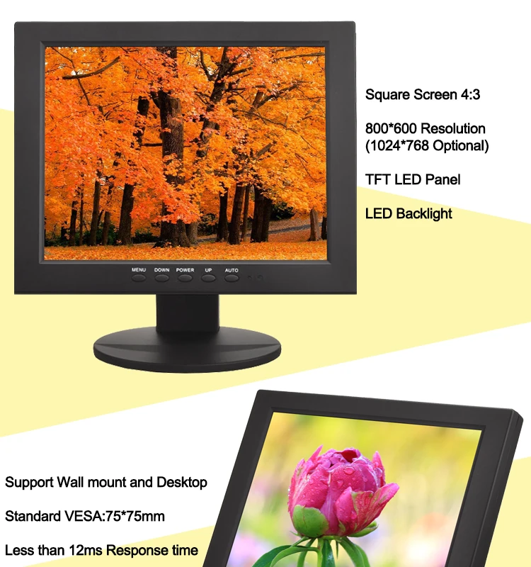Bp 10 Inch Desktop Tft Lcd Pc Monitor Square Screen 10.4 Inch Vga Led