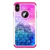 2in1 Coloured Drawing Printing Diamonds TPU PC Harc Phone Case For iPhone Xs