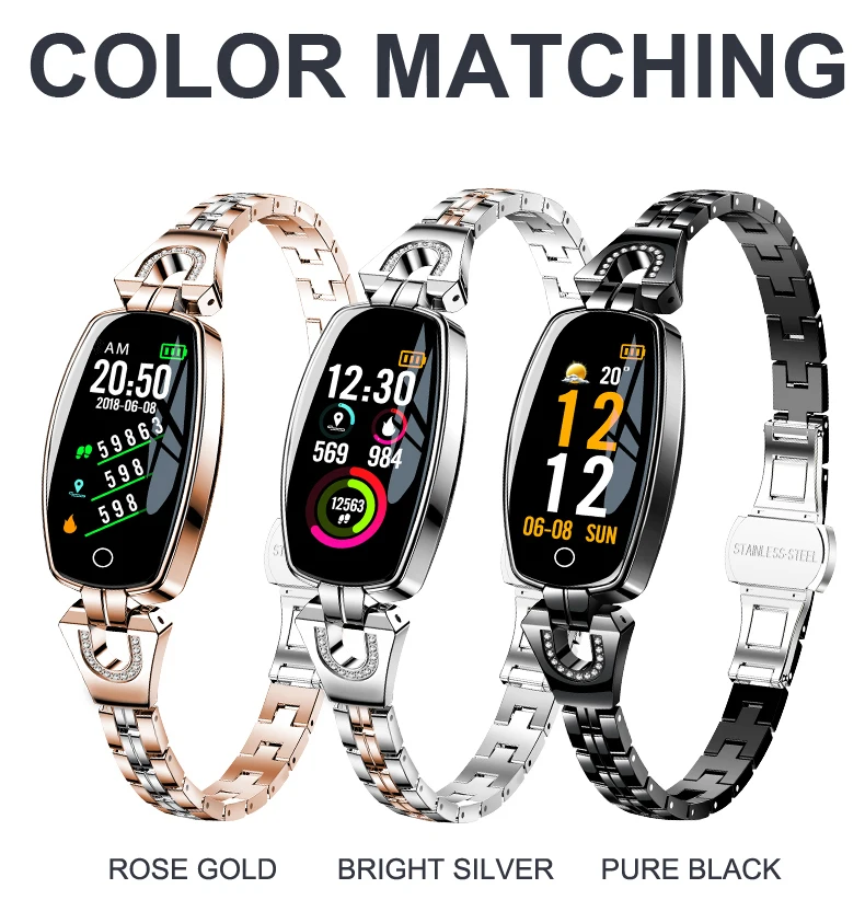 Amazon Hot Sale Female Smartwatch Smart Bracelet Popular Lady Women