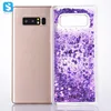 Factory Price Clear Heart Design Liquid Back Case for Samsung Galaxy Note 8 TPU Cover