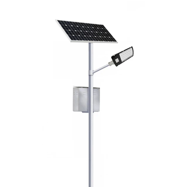 Security Rechargeable solar led street light 120W lampadaire solaire with ip camera