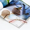 New design women fashion sunglasses Polish frameless lady's colorful sun vision sunglasses