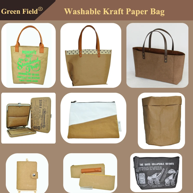Washable Kraft Paper Bag,Rolled Up Washable Kraft Paper Cross Body Bag ...