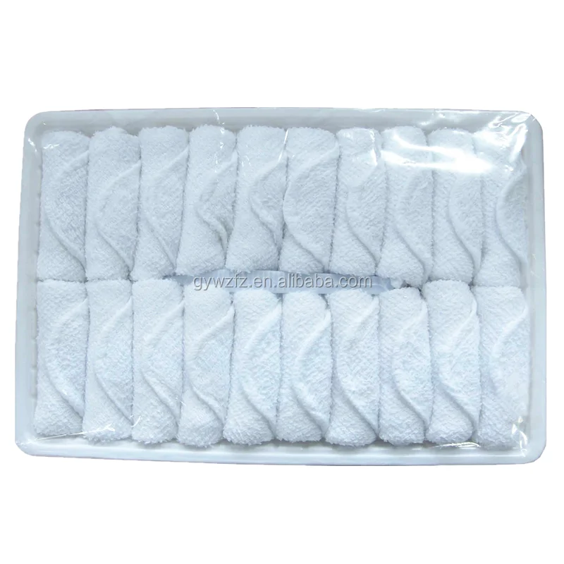 Cotton Lemon Scented Disposable Oshibori Hand Face Towel For Airline
