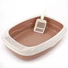 EBES Open top plastic pp resin corner easy cleaning tray portable cat litter box toilet