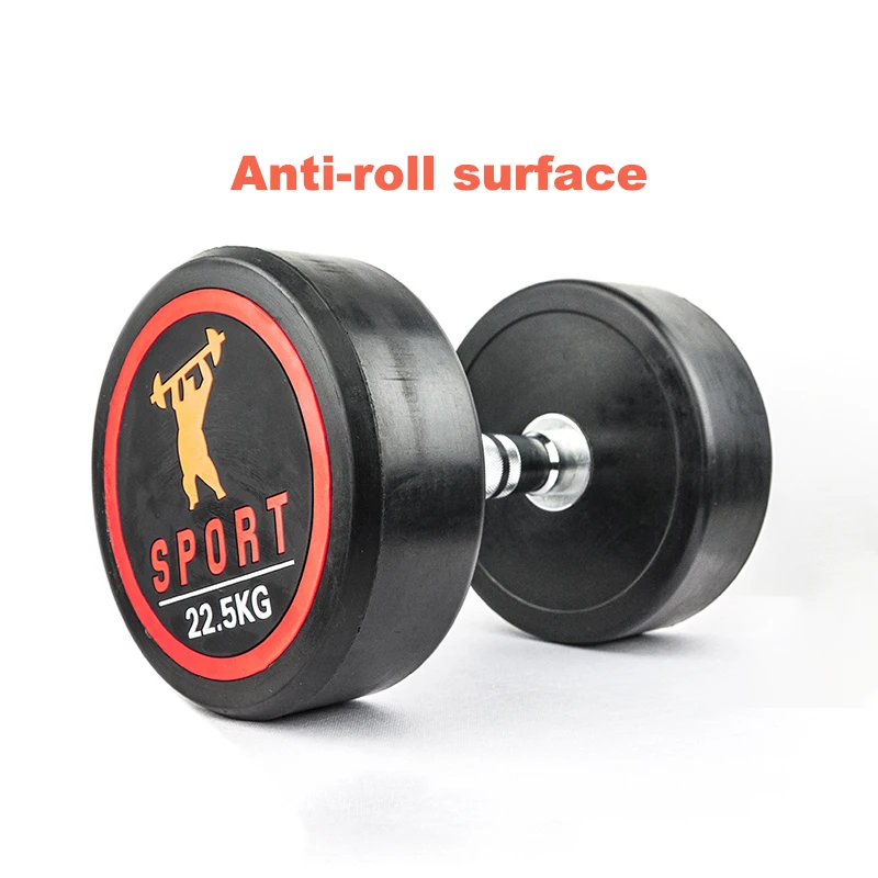 wholesale gym rubber coated 2 - 50kg round head dumbbells sets