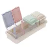 New Kitchen Tools Spice Storage Bottle Transparent Seasoning Box Wheat Straw Spice Jar Set for Salt Pepper Cumin