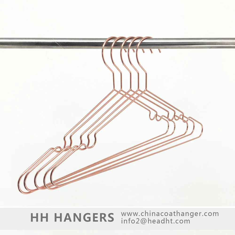 Hh Brand Copper Gold Metal Laundry Wire Shirt Coat Hanger And Metal