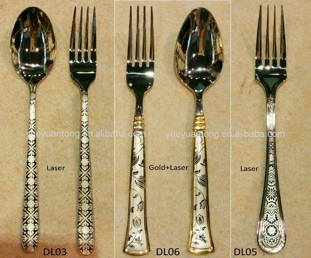 New Italian Design Kitchen Cutlery With Laser Patterns On The Spoon And