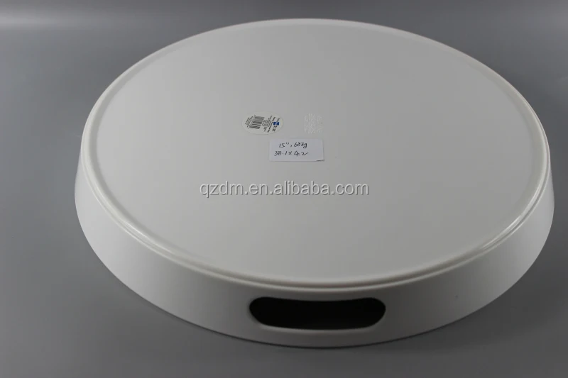 15" Melamine Round Tray , Black Round Tary