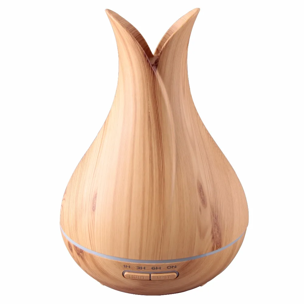 400ML Difusor Aceites Esenciales Aromaterapia Ultras/ónica Humidificador de Aire Grano de Madera Difusor de Aroma Para El Hogar Oficina Spa Beb/é Habitaci/ón para Ni/ños,D/ía Completo o Noche Madera Blanca