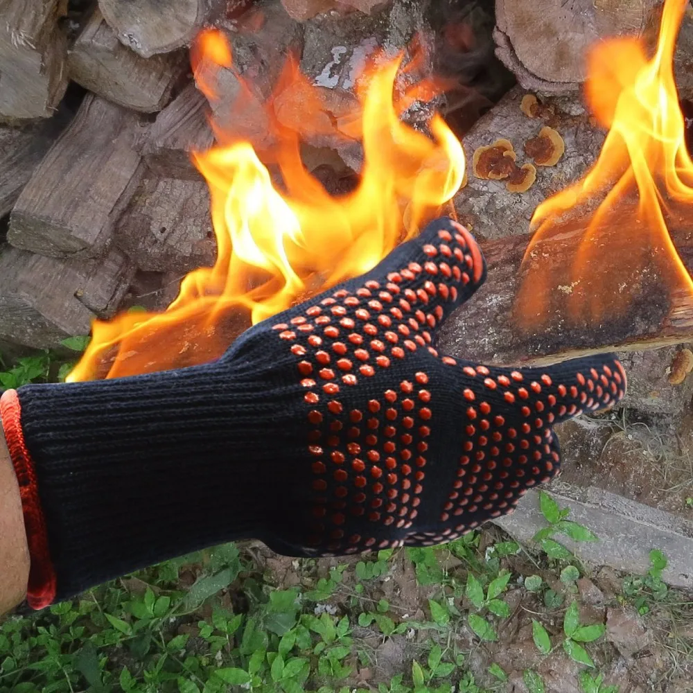 High Temperature Resistance Glove Bbq Grill Glove Barbecue Fire Protection Heat Resistant Glove