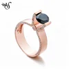 Customize Zircon Tension Setting Rose Gold Plated Brilliant Wedding Engagement Ring For Women