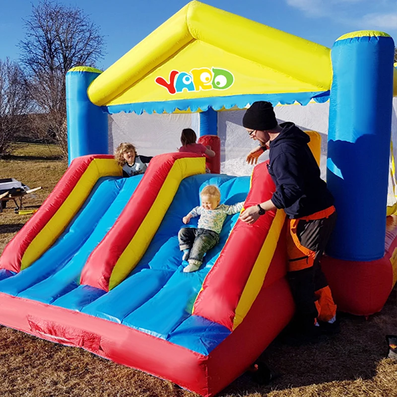 Yard Indoor Inflatable Bounce House Dual Slide Bouncy Castle Obstacle