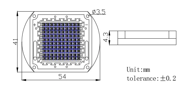 High Power Module 395nm 400nm UV LED 100w